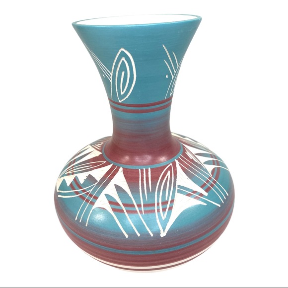 Original Navajo Silas Native American Etched Vase - Picture 3 of 10